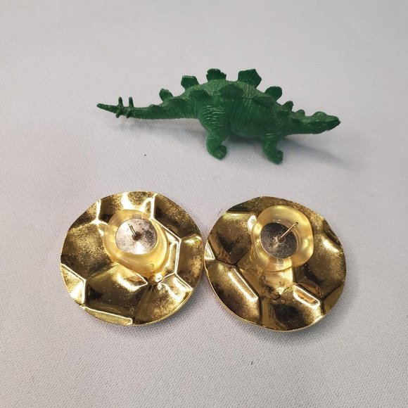 Gold And Marbled Earring - Picture 2 of 2